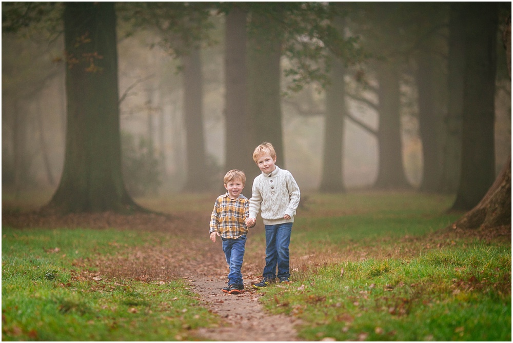 Foggy photograph of two brothers