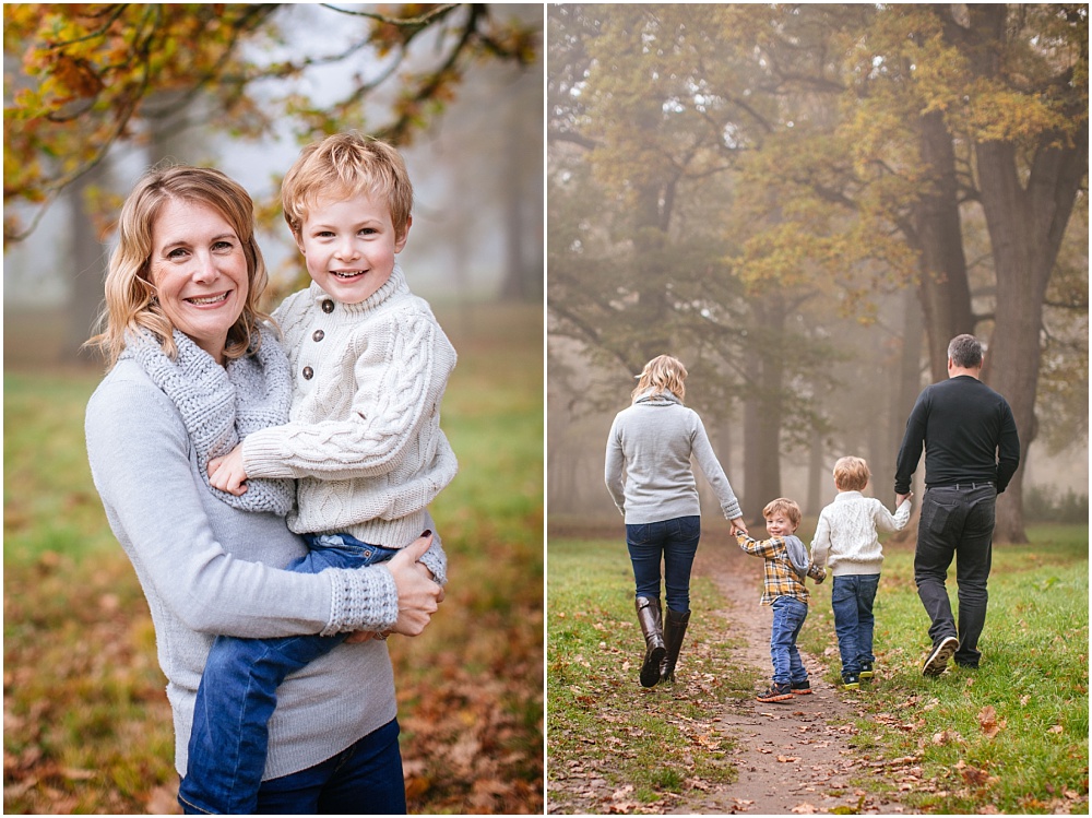 Beautiful family of four in windsor park near bishops gate