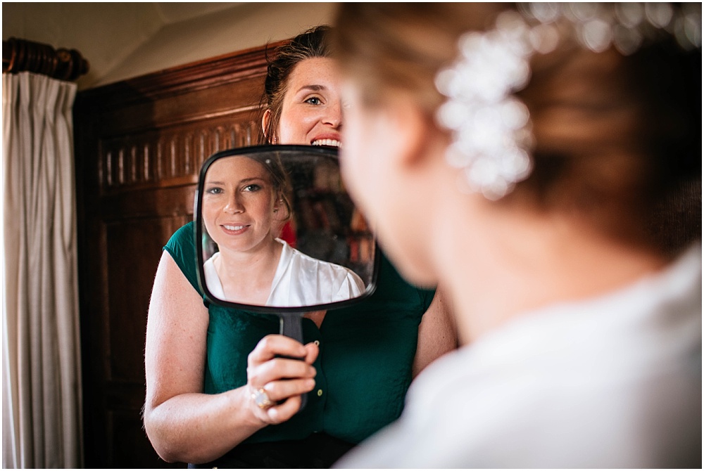 Bride smiling and caroleanne mua