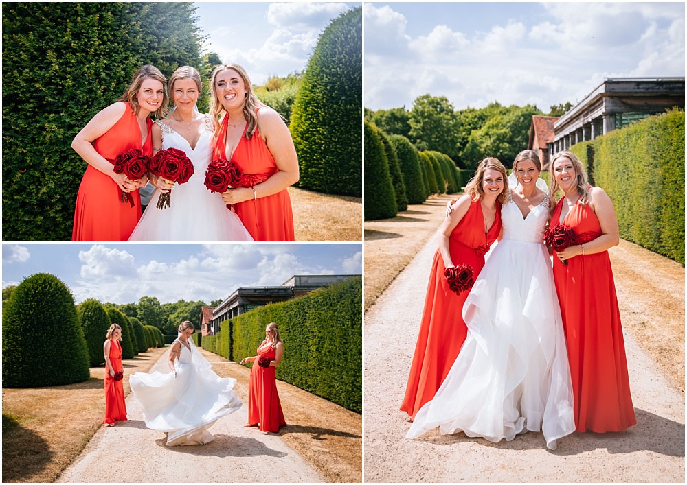 Bride and bridesmaids