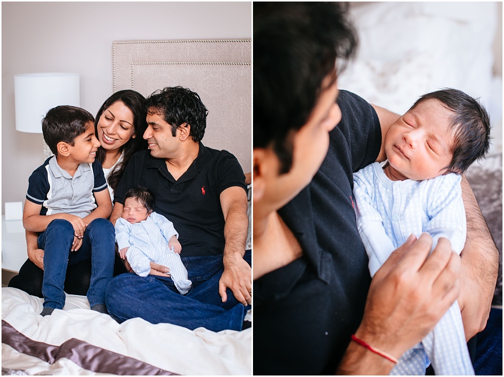 Family with beautiful newborn boy