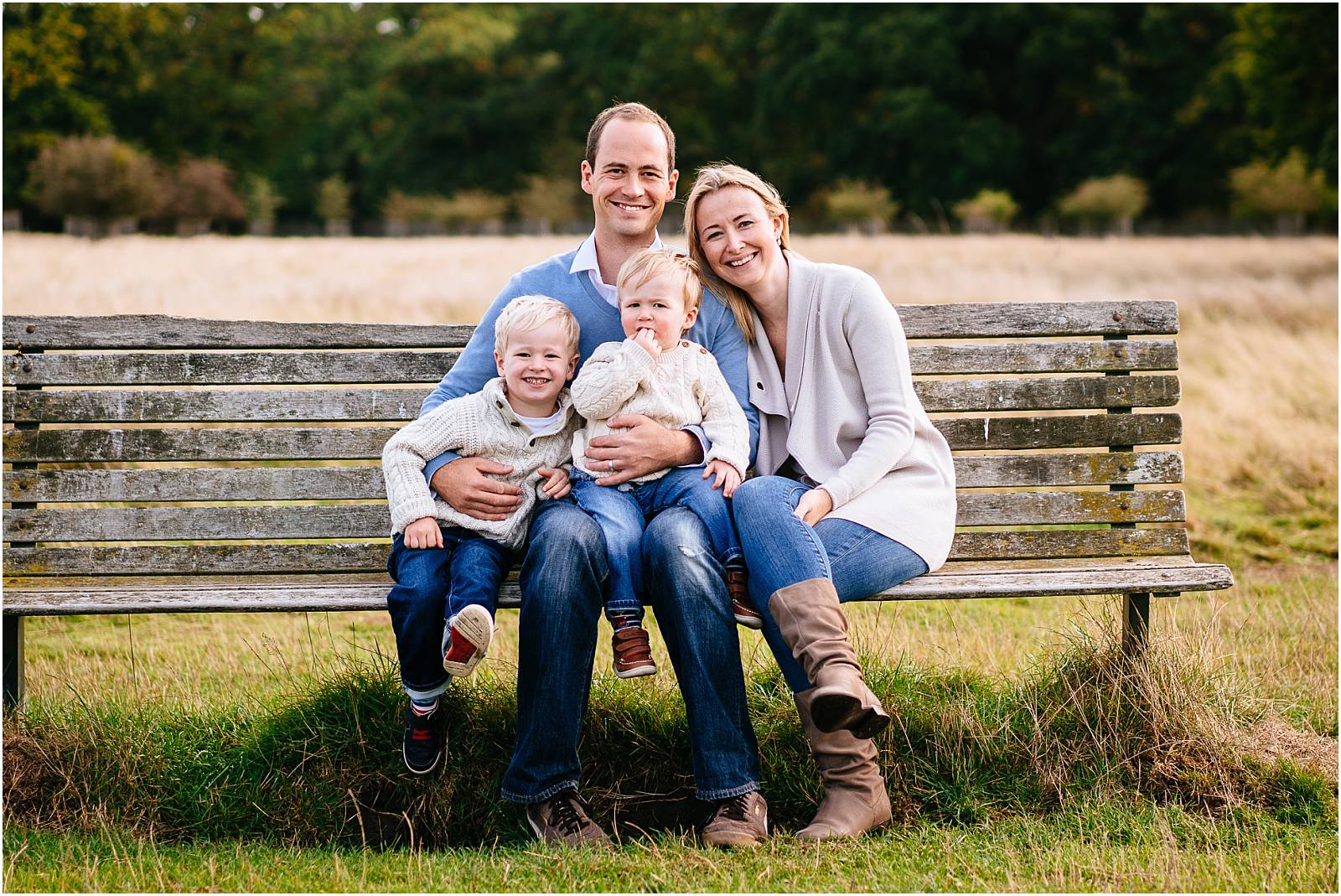 happy family in bushy park