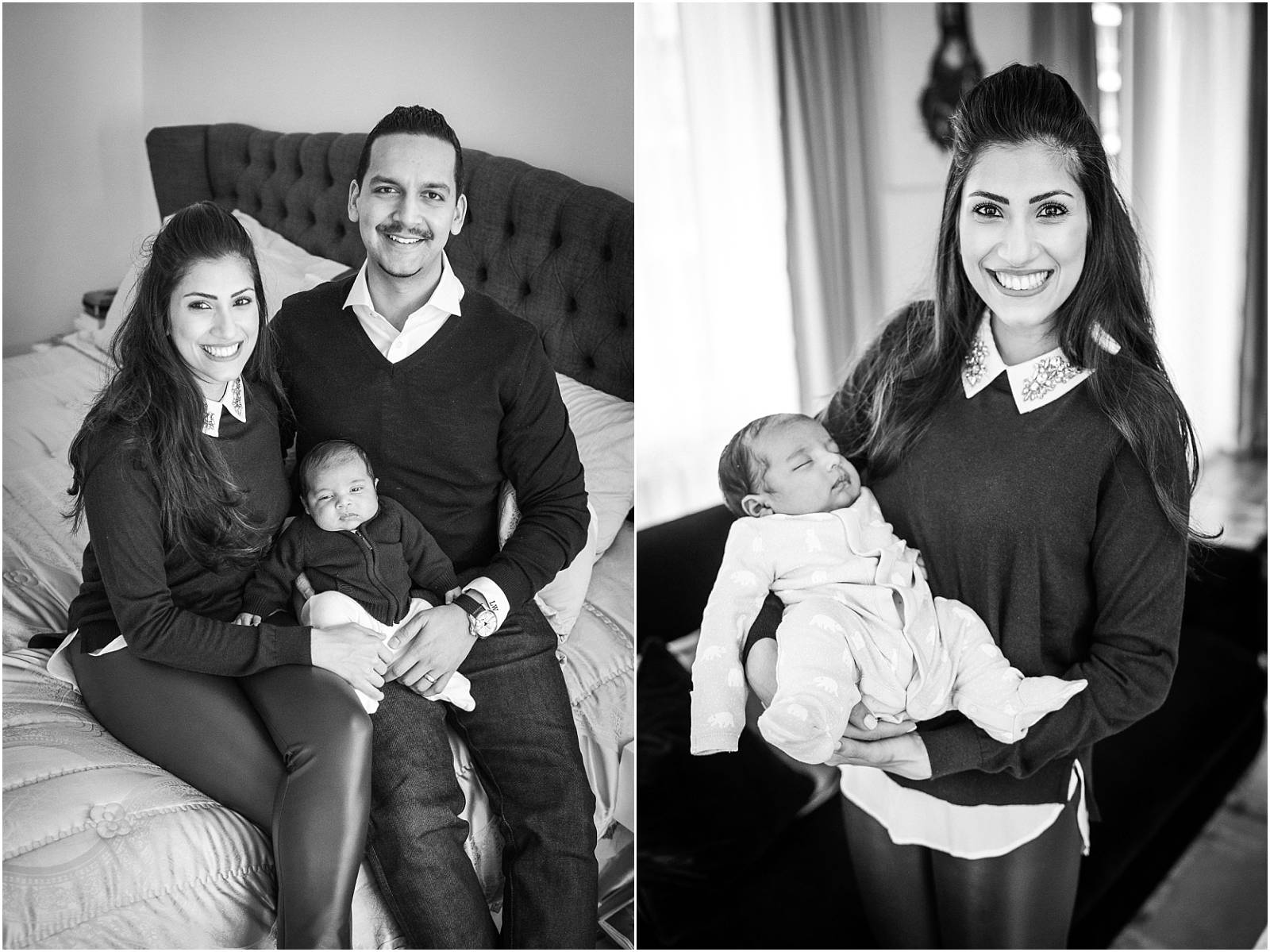 Black and white family portraits