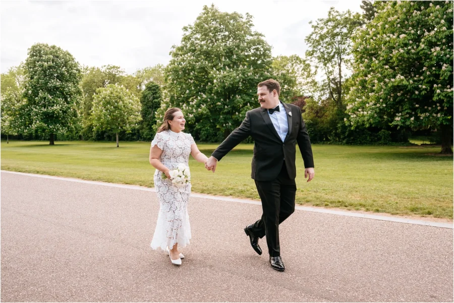 Wedding photos on the long walk in windsor